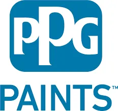 The PPG Paints logo: white 